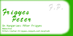 frigyes peter business card