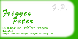frigyes peter business card